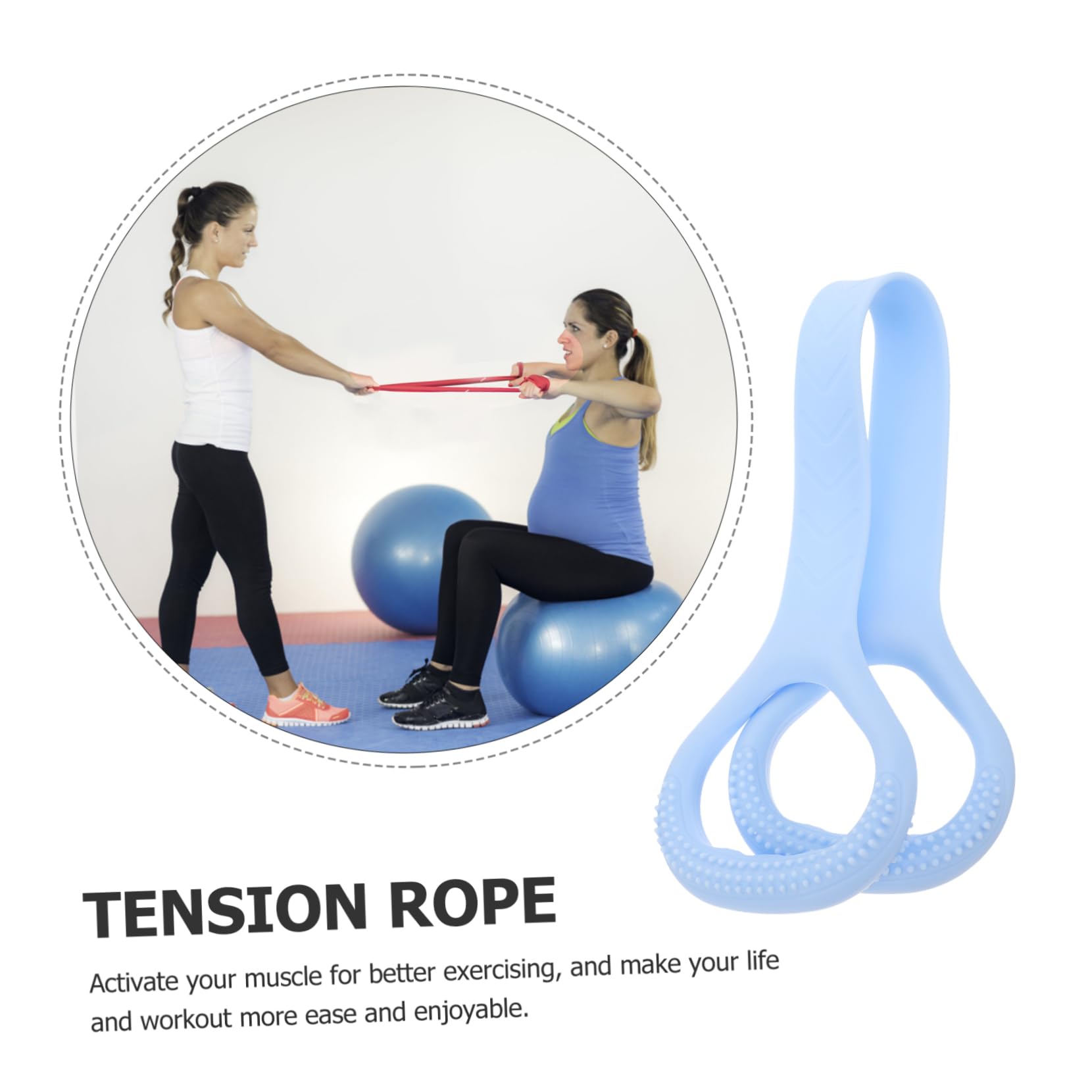 SUPVOX Figura 8 tenditore fasce per esercizi fasce fitness fascia elastica gruppo musicale bande di resistenza dell'allenamento cinghia elastica per yoga Gel di silice Sky-blue
