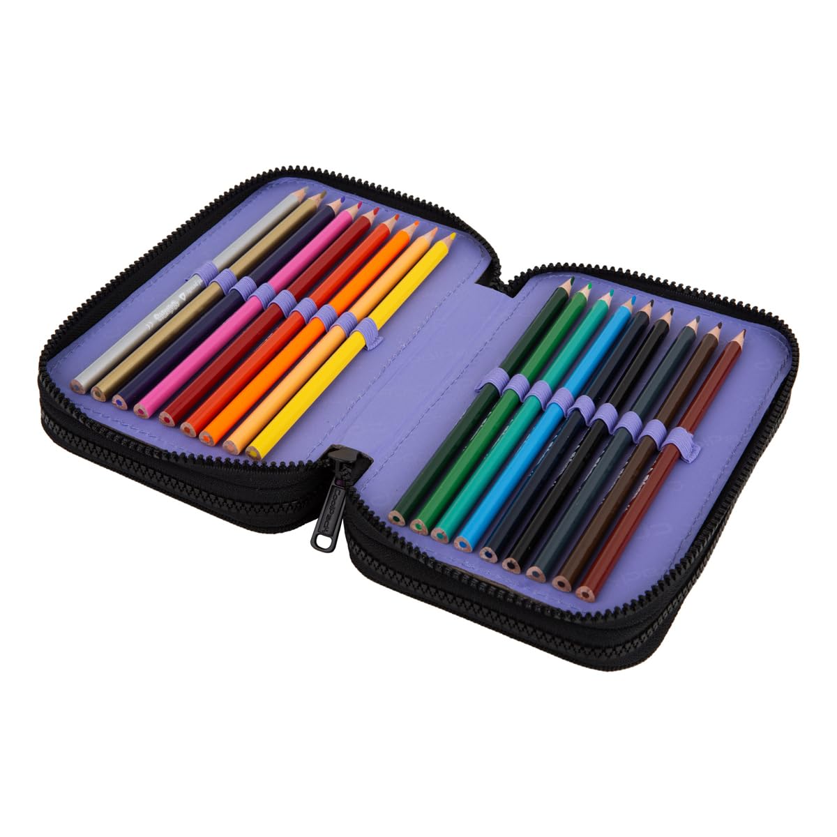 CoolPack XXL Federtasche Federmappe 3-Fach Schulstiftetui, dreifaches Federmäppchen, Federmäppchen für Mädchen, 3-stöckig, Mood, 44-teilig gefüllte Schüleretui
