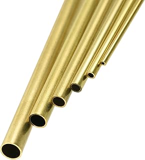 METALLIXITY Brass Tube (1.5mm 2.5mm 3.5mm 4.5mm 5.5mm 6.5mm OD x 0.2mm Wall T x 300mm L) 1Pack, Straight Tubing - for Home Furnishing, Machinery, DIY Handicraft