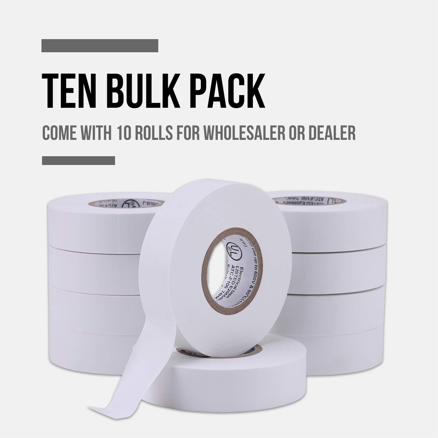 Lichamp 90 Pack Electrical Tape Waterproof, 3/4 in x 66ft, Industrial Grade UL/CSA Listed High Temp Electrical Tape Electric Super Vinyl