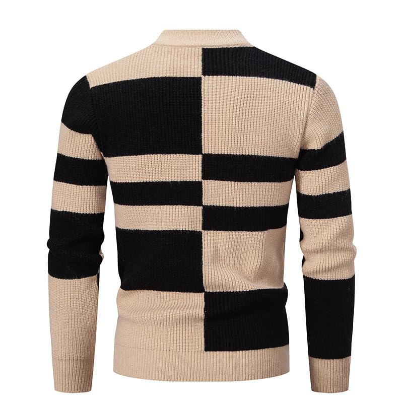 Men's Sweater Round Neck Knit Pullover Loose Fit Base Layer Casual Long Sleeve Youth Top for Men4