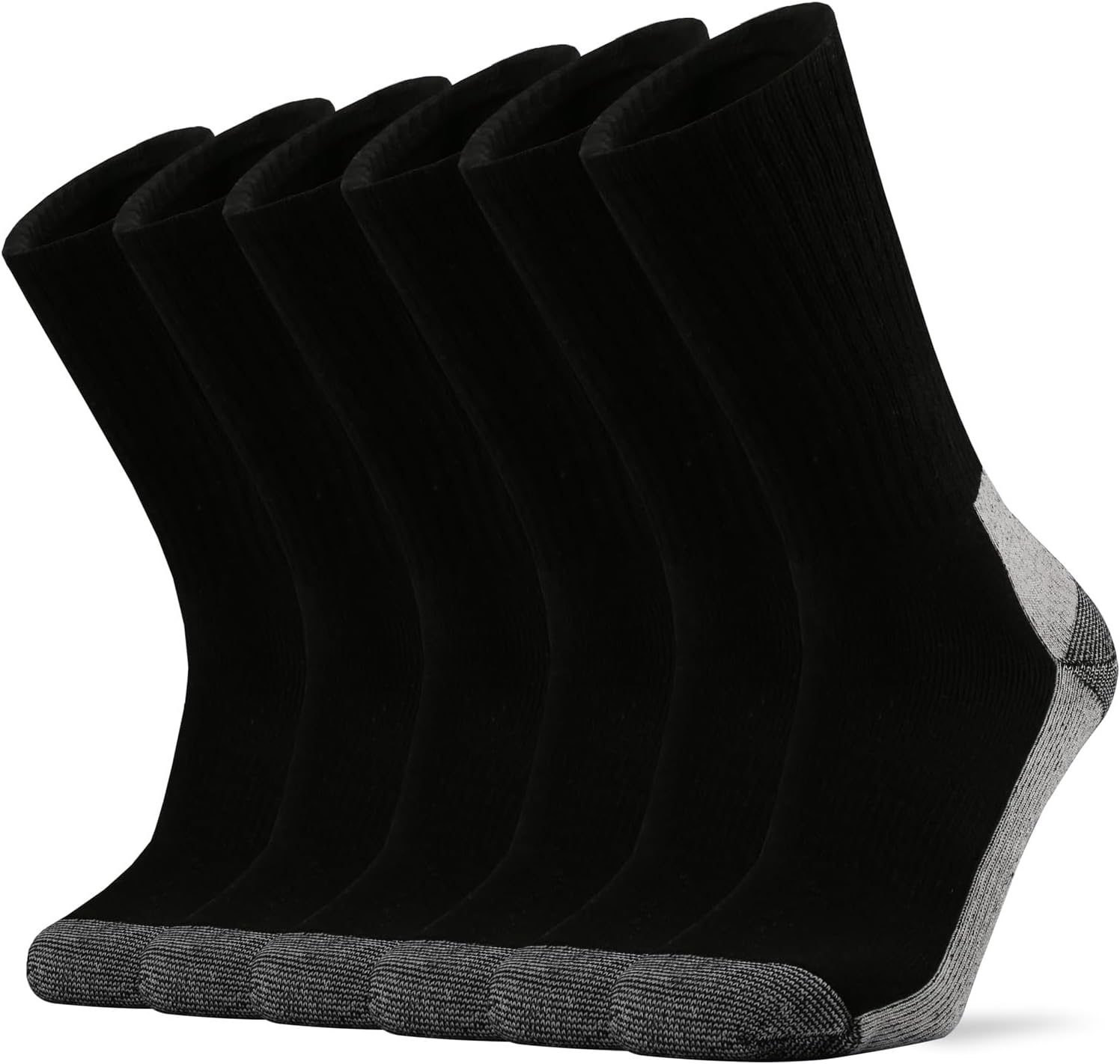 Ortis Men's Cotton Cushion Crew Socks Moisture Wicking Breathable Thick Warm Thermal for Athletic Heavy Duty Work Boot