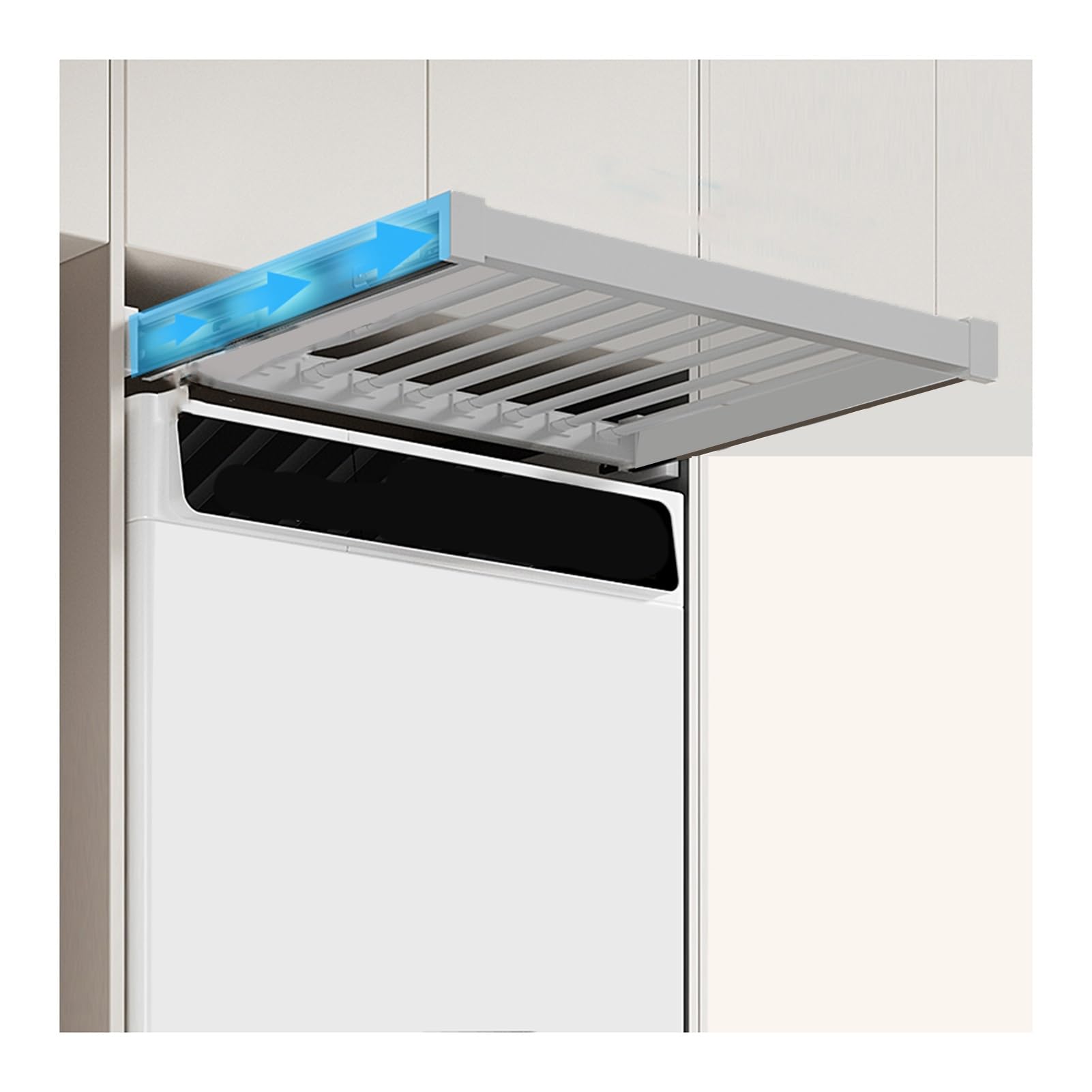 Suszarka do prania nad pralką, wysuwana szuflada na spodnie ze stopu aluminium, odpowiednia do suszenia ubrań, kolor 2-48 x 61,4 x 66,4 cm, kolor 2-48 x 61,4-66,4 cm