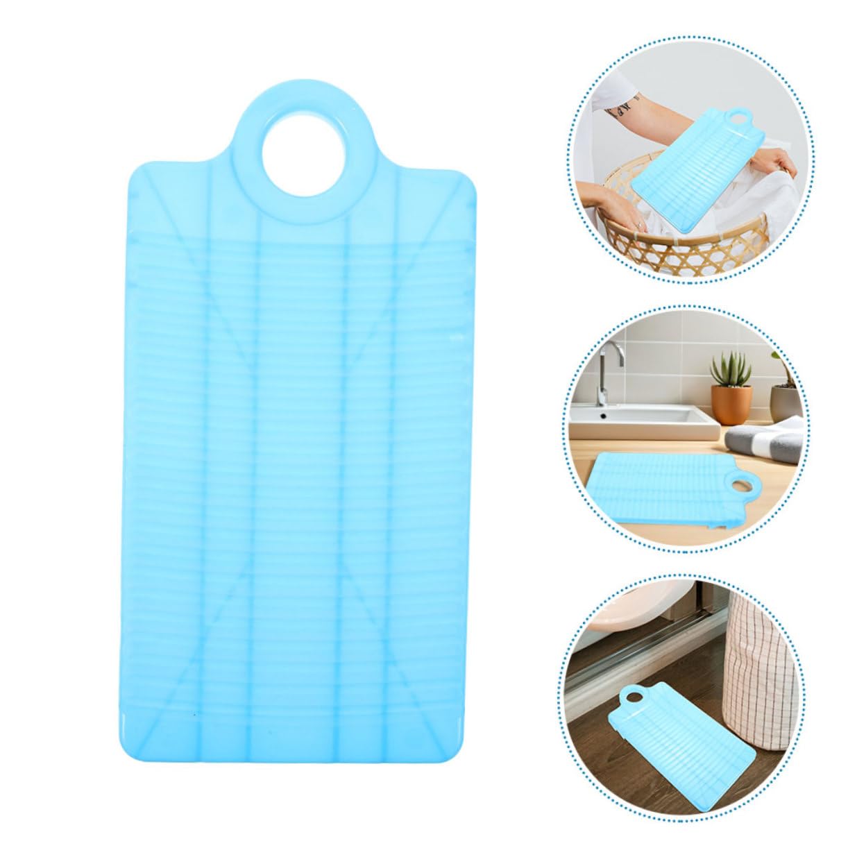 4 Stück-pack Kleiner Waschbrett aus Kunststoff für Handwäsche Blau | 12, 2 X 6, 2 Zoll, Rutschfestes Hänge Design, Kompakte Form für Camping und Outdoor Abenteuer