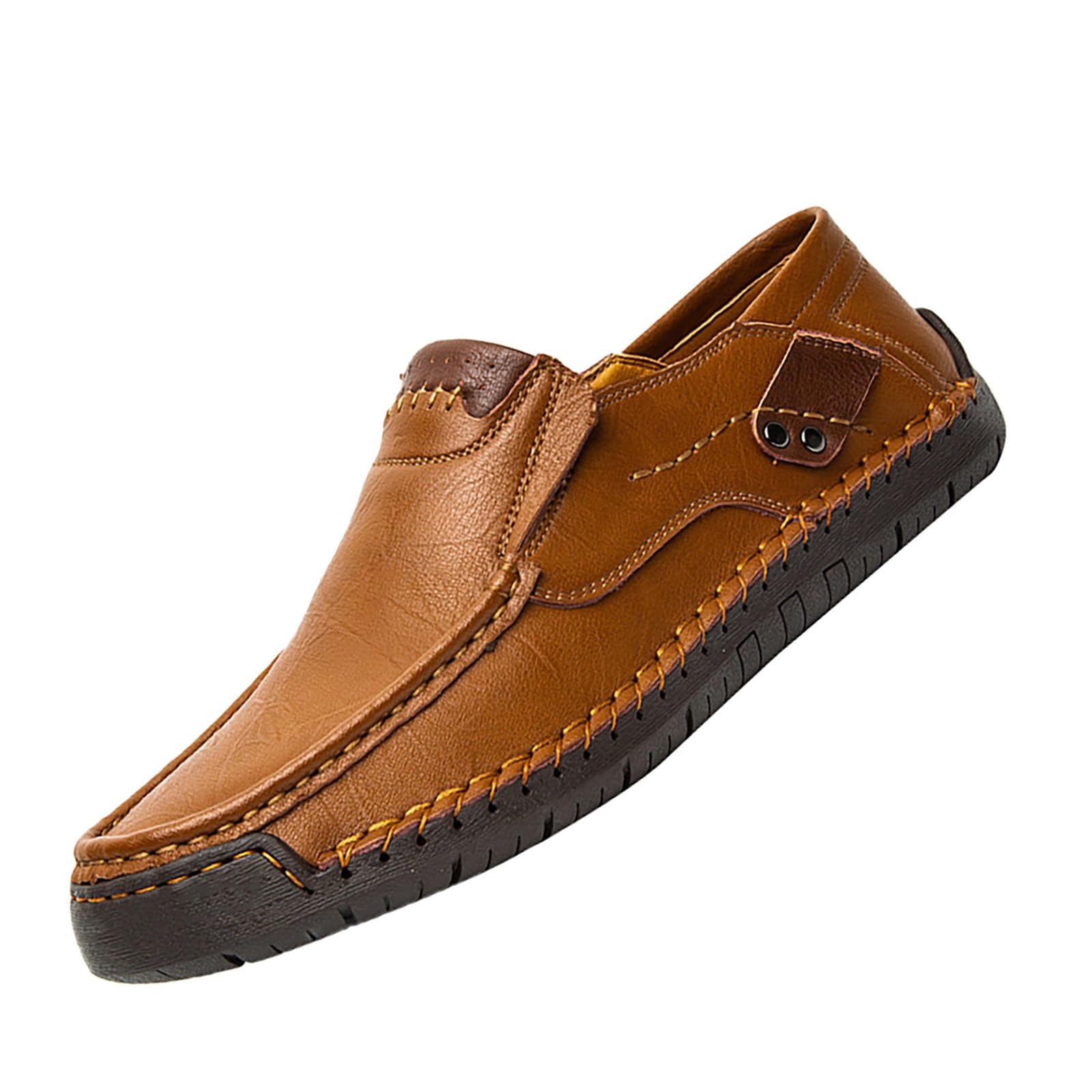 Mocassins en cuir pour homme - Chaussures basses à enfiler - Baskets d'été légères et confortables - Respirantes - Chaussures habillées décontractées à semelle souple