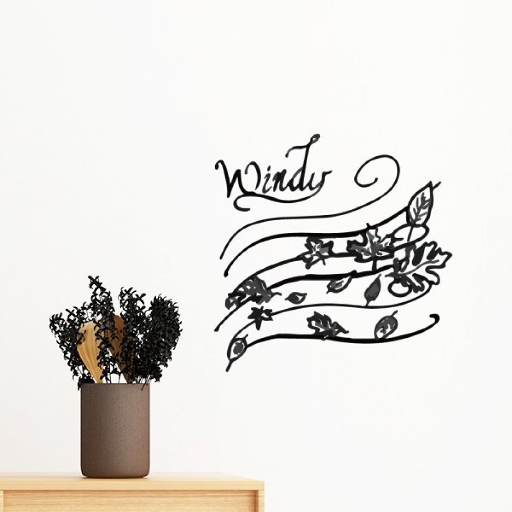 Sticker météo windy amovible effet peint à la main pour mur de salon