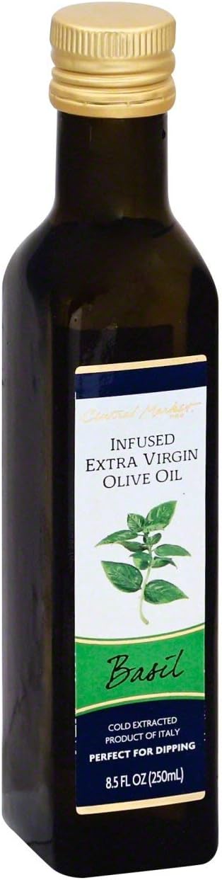 Central Market Infused Extra Virgin Olive Oil 8.5 OZ Imported from Italy (Basil Infused, 1 Pack)