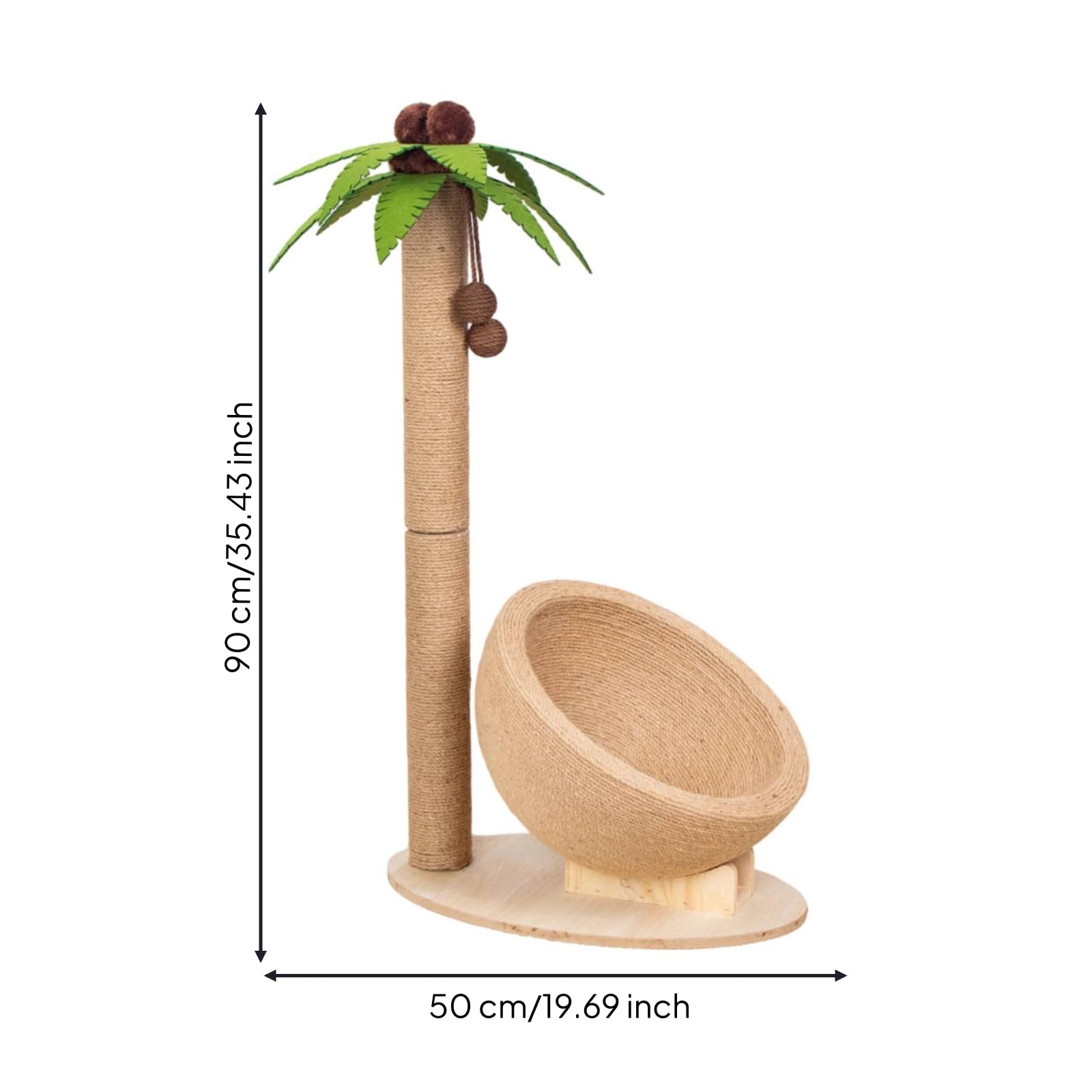 Tiragraffi Gatto Torre Albero Piattaforma Cuccia Graffiatoio Colonna Ciotola Nido con Design Palma Materiali in Sisal E Feltro Adatto per Arredo Interno Famiglie