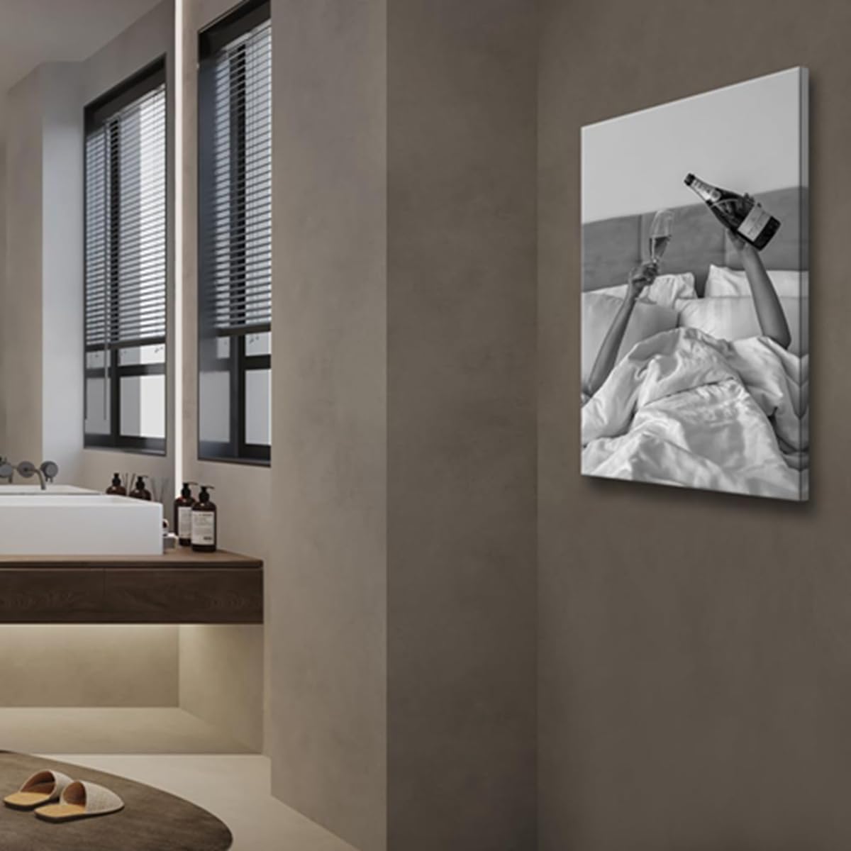 MKHFUW Canvas Wall Art Black And White Photo Feminist Poster Trendy Girl Fashion Home Wall Decor - No Frame (Photo-02, 50x70cm*1) - Image 3