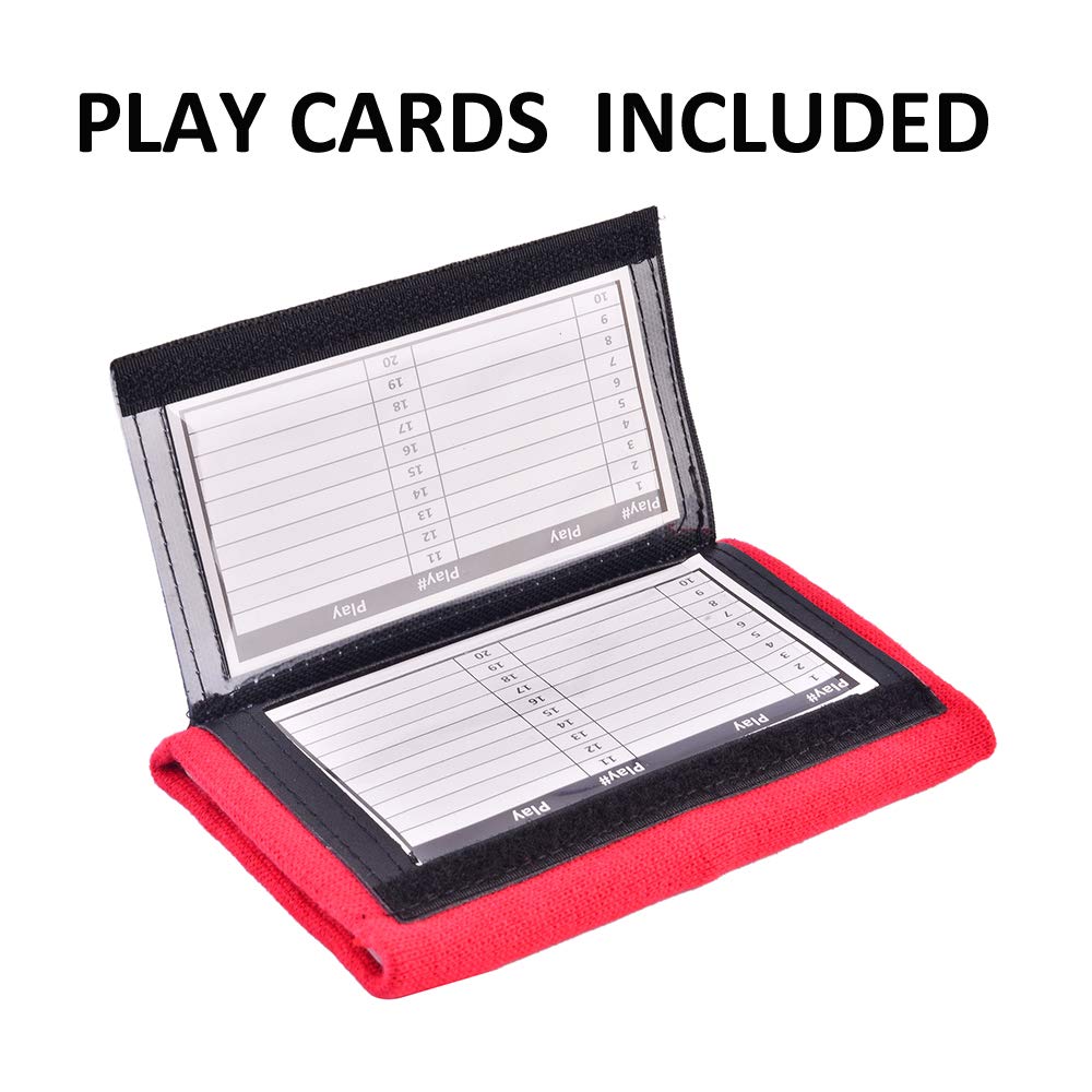 Careworx Playbook Wristband Youth with Triple Windows Perfect for Football Plays, Softball Signs & Baseball (20 Pack) (Red)