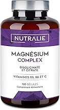 Magnesium Bisglycinate + Citrate - 2145mg - Vitamin B5 B6 C - Fatigue - Magnesium Citrate and Magnesium Bisglycinate - 120 Vegan Capsules Nutralie