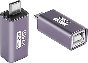 SinLoon USB C-USB Bアダプタ TypeC-MIDI変換コネクター タイプCオス-USB Bメス・プリンタ・アダプタ 電子ピアノDAC、シンセサイザー、DJコントローラー、キーボード、プリンター用 2個