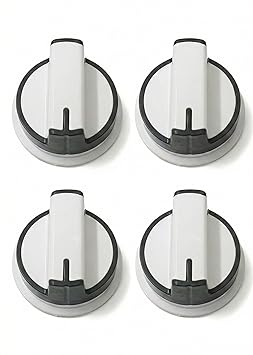 Knob/Switch/Button Suitable for Whirlpool Semi Automatic Washing Machine Parts White and Grey/Accessories & Spares/Dryer & Drain Timer Switch Knobs (Pack of 4)
