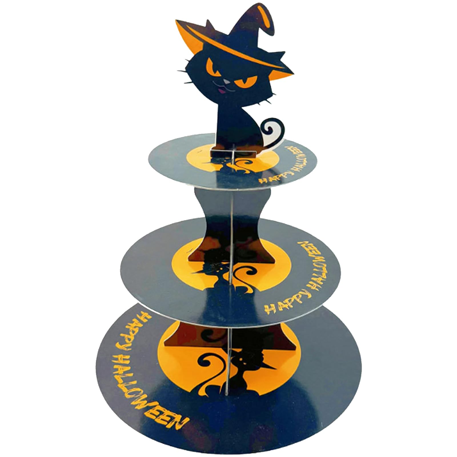 carotoe Festival Once-Only Use 3 Layer Serving Tray with Halloween Motifs Perfect for Themed Gatherings and Event Halloween Cake Tray Dessert Stand Multi-Level Spiderweb Design Dessert