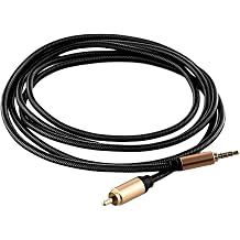 Digital Coaxial Audio Cable, 3.5mm Male to SPDIF for RCA Stereo Interconnect, Gold Plated Pure Copper Wire for HDTV and for Xiaomi TV Box, Zinc Alloy Shell