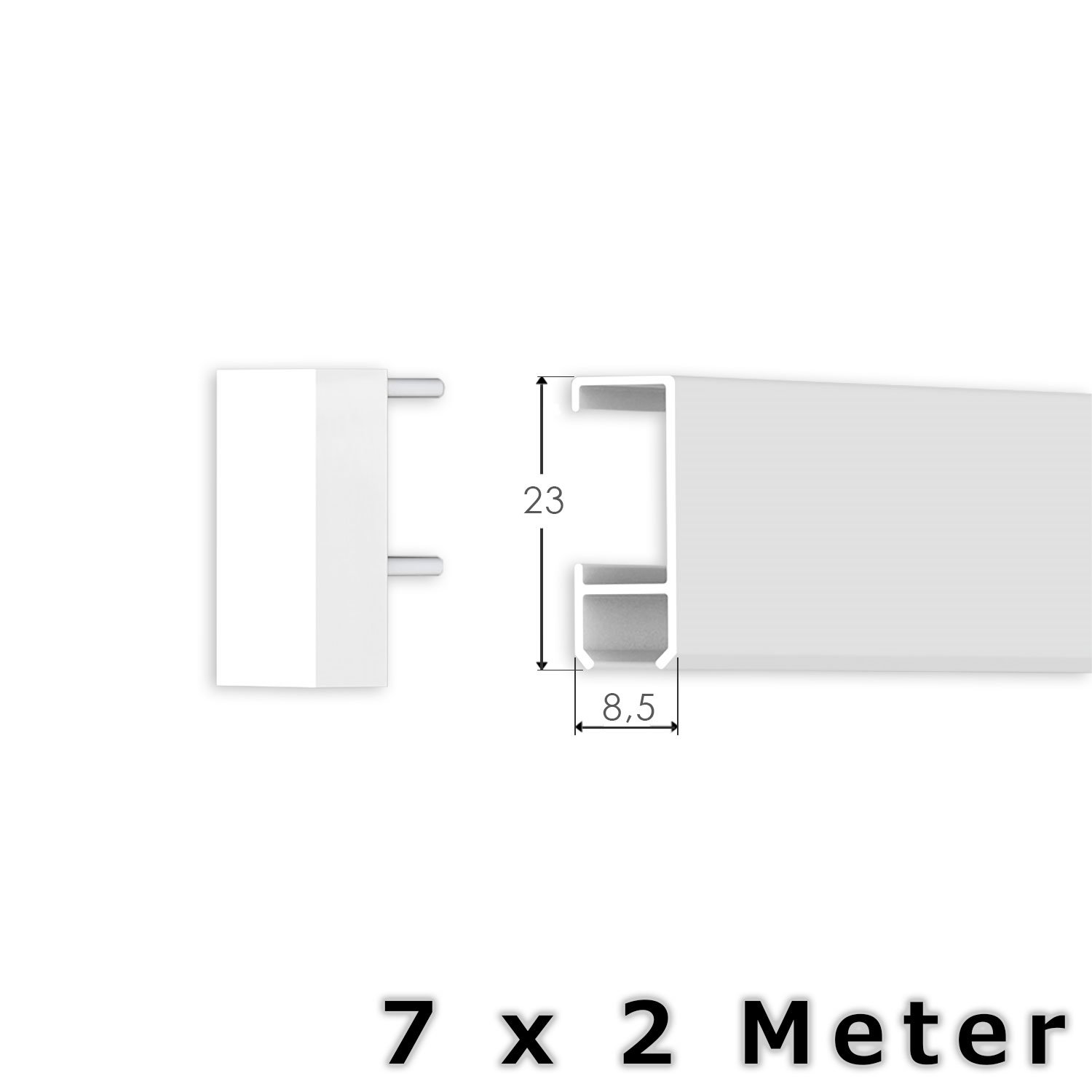 hang-it 14 Meter Bilderschienen Galerieschienen - Komplett Set in weiß