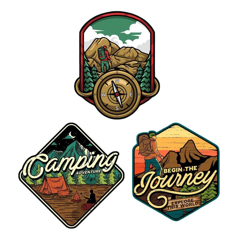 Lazychunks® Camping Adventure Wild Life Printed Patch|Multicoloured Decorative Repair Patches for Jackets,Jeans,Bags,Caps etc.