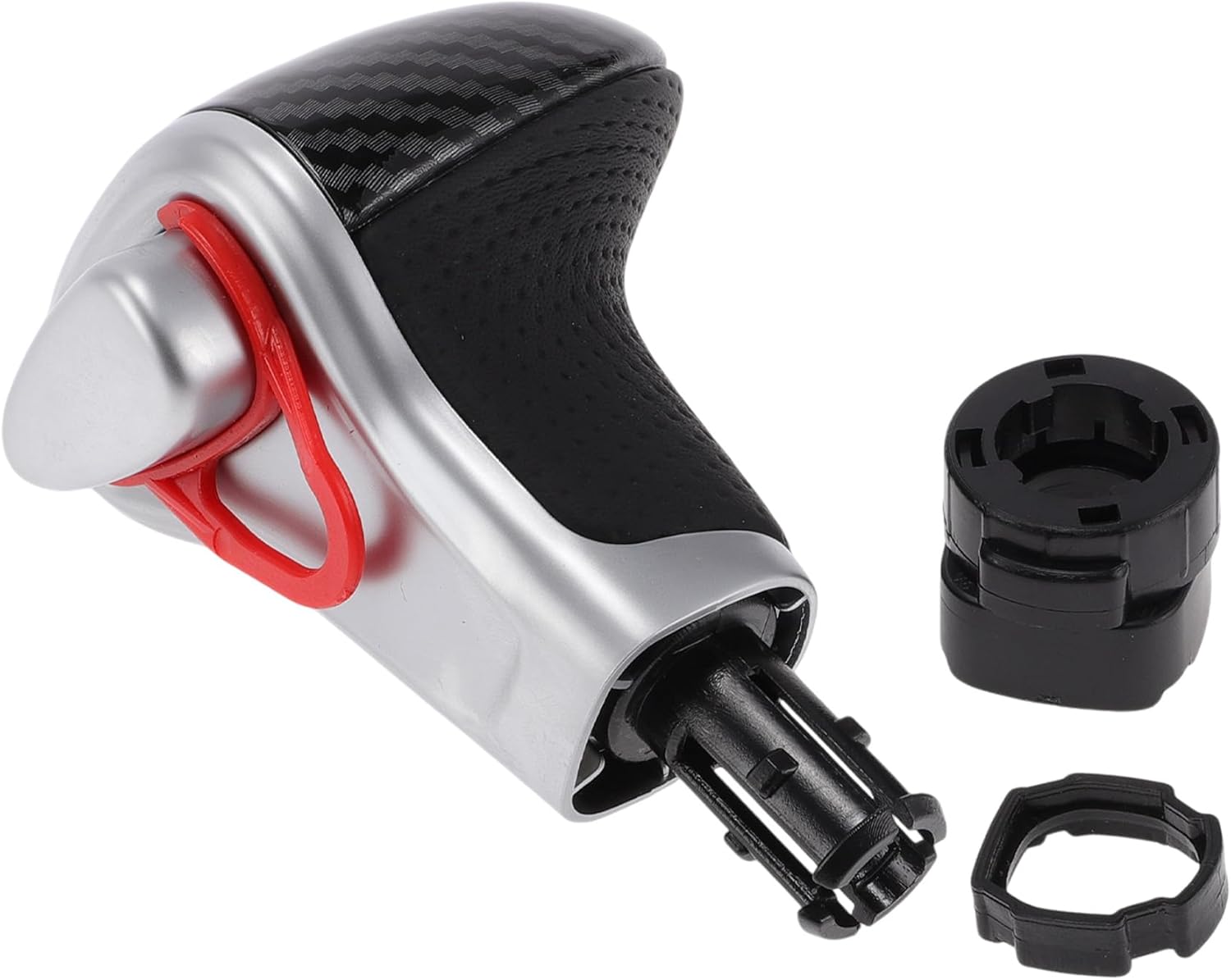 Automatic Gear Shifter Knob for Audi A5 2008-2015 Plastic Faux Leather Automotive Gearbox Stick Shifter Lever Knob with Gear Head Limiter Black 1 Set