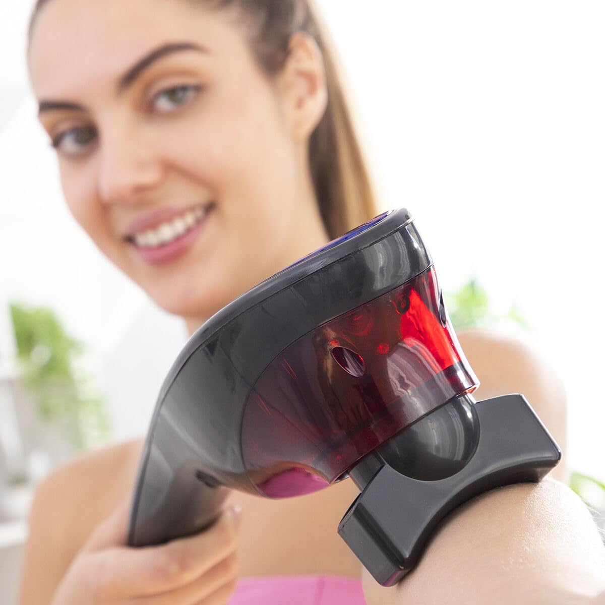 InnovaGoods® Massaggiatore manuale ricaricabile Masfin, massaggi il tuo corpo in modo profondo e rilassante, con 3 testine intercambiabili, ideale per la casa e il lavoro.