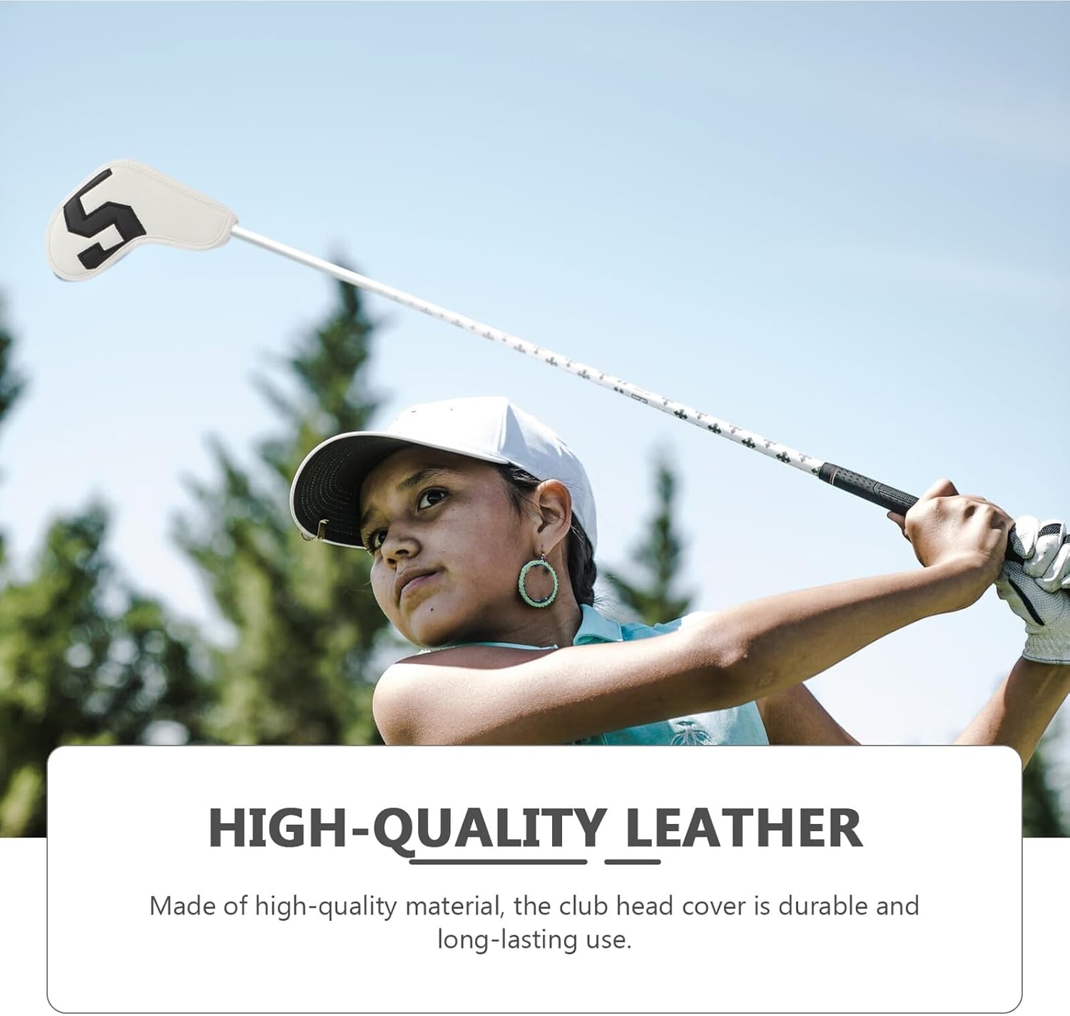 Luxshiny Golf Iron Covers and Universal Putter Sleeve Set Colorful Gradient Number Design Soft Golf Club Covers for Golfers