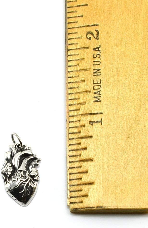 KEVIN N ANNA Sterling Silver Small Anatomical Heart Charm Necklace, 16" - Image 4