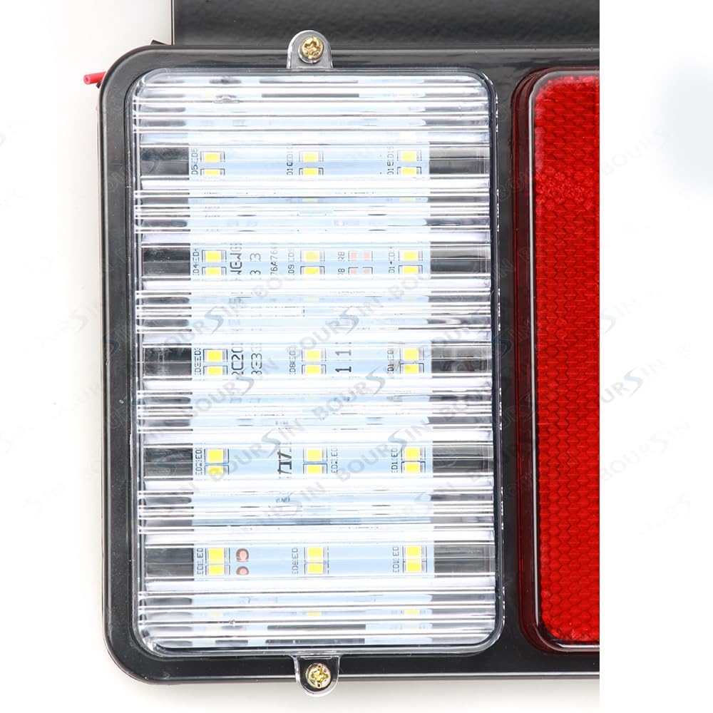Boursin 12V 44 LEDs Tail Lights (Iron Plate) Fit ISUZU Elf Truck NPR NPR-HD NKR NHR NRR FSR FRR GMC W-Series 1984- (Waterproof level IP66)