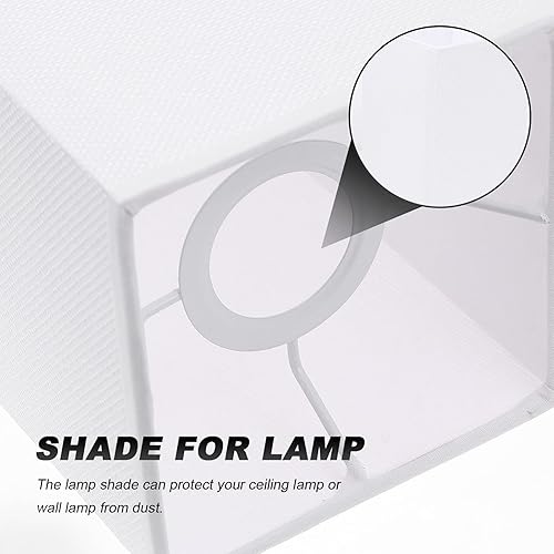 Miniatura 5 de Pantalla de lámpara de lino blanco Pantalla de tela para lámpara de piso de mesa (pantalla de lámpara 19,8 × 12,19,8 in, el diámetro interior del