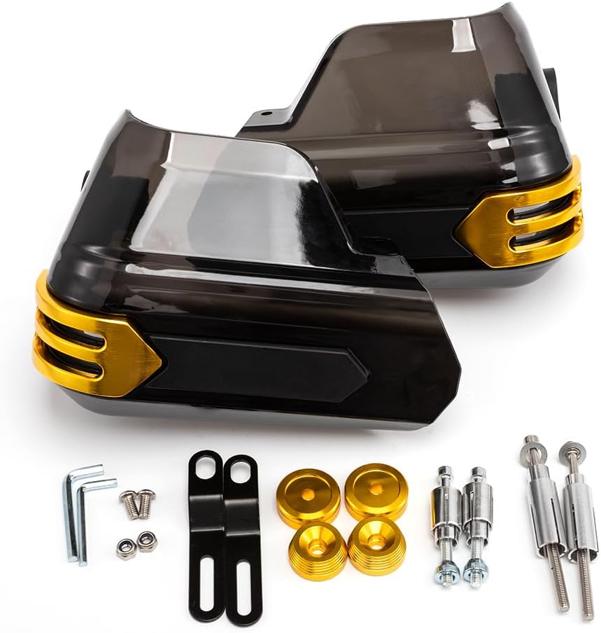 Windproof Motorcycle Hand Guards Motorcycle Handlebar Handguards Horn Handle Protection Motorcycle Handbrake Protector Shield (Yellow)