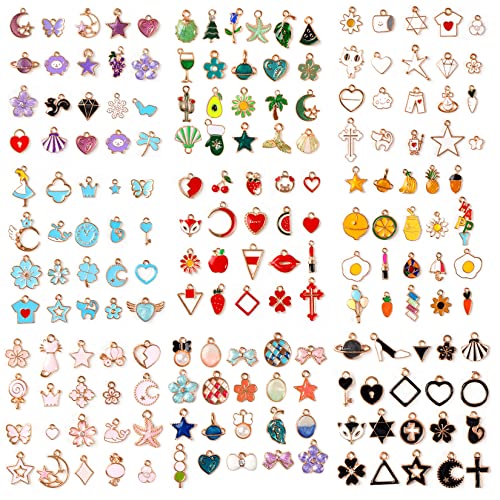 460Pcs Charms For Jewelry Making, Assorted Wholesale Mixed Color Plated Bracelet Charms, Pendants Earring Charms For Bracelets Necklace Keychain Diy Crafting #TOP2