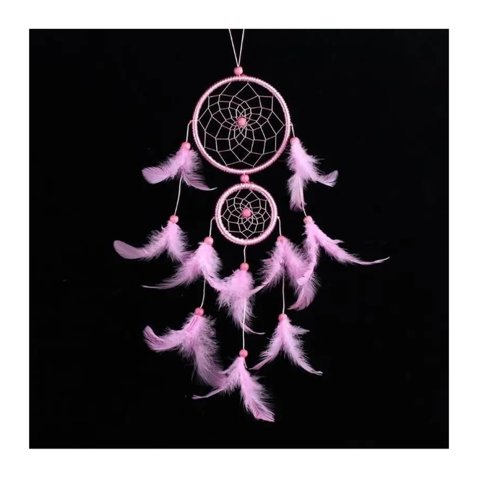 Dream Catcher Room Decor - Feather Weaving Dreamcatcher Wind Chimes(Pink)