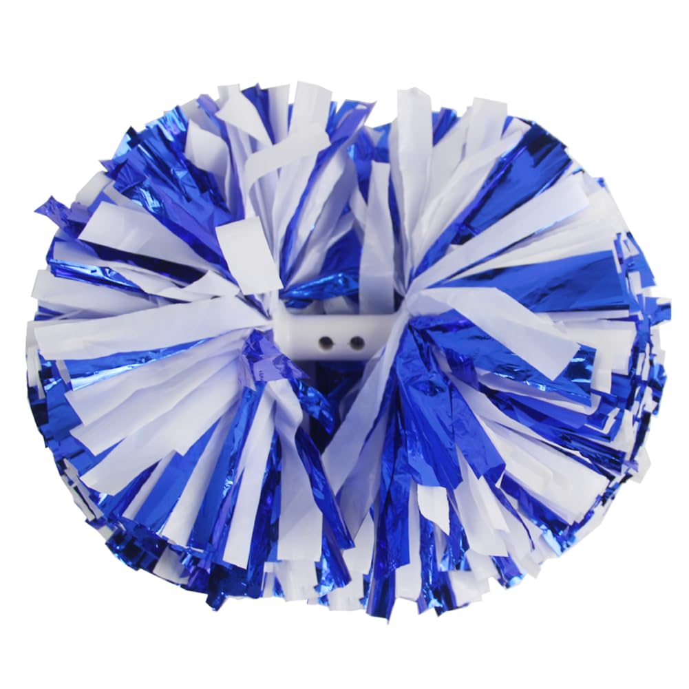 Hooshing 2PCS Pom Poms Cheerleading Professional Cheer Pom Poms with Baton Handle (No Zip Tie) for Cheer Squad Team Sports Spirited Party Dance Training