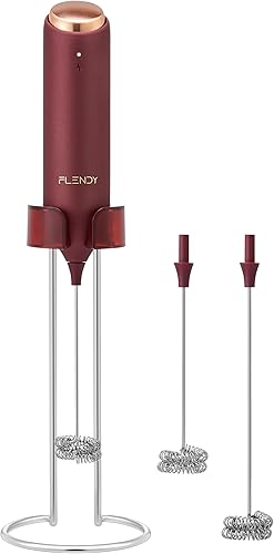 Miniatura 10 de Espumador de leche recargable de mano, espumador de café de mano con soporte de carga USB-C, mezclador de bebidas eléctrico de mano, mini batidor