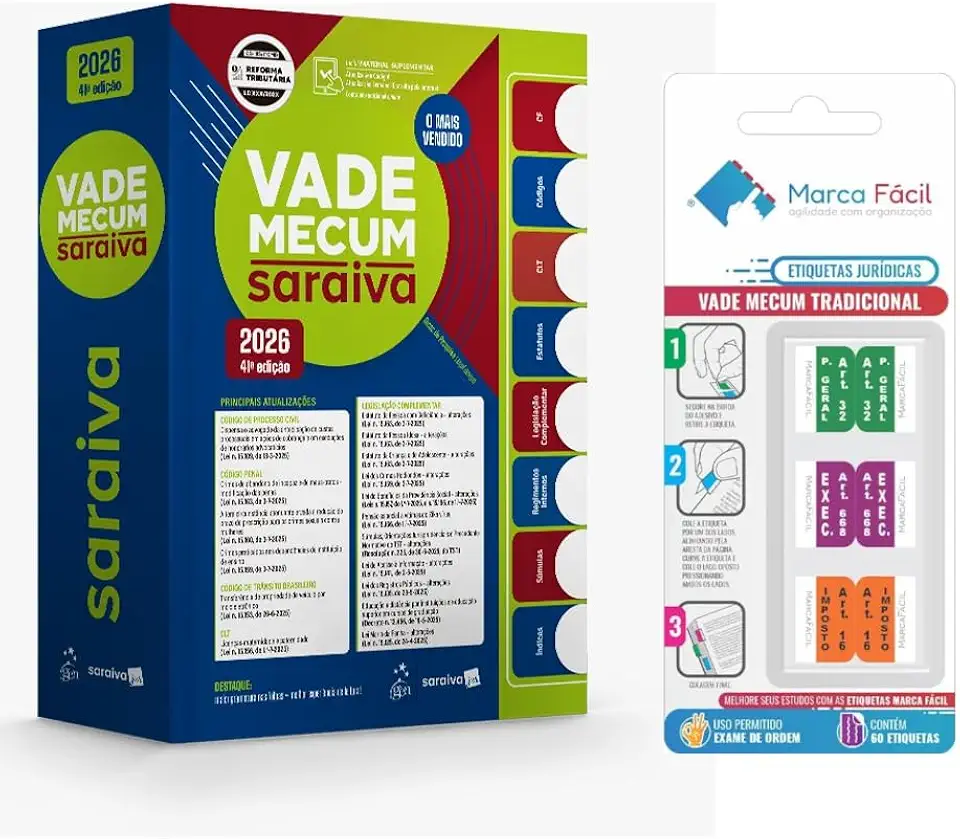 Vade Mecum Saraiva Tradicional - 41ª Edição 2026 + Etiqueta Marca Fácil