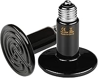 HealSmart 100W Ceramic Heat Emitter 2-Pack - No Light Reptile Heat Lamp for Bearded Dragons, Turtles, Snakes, Lizards & Amphibians