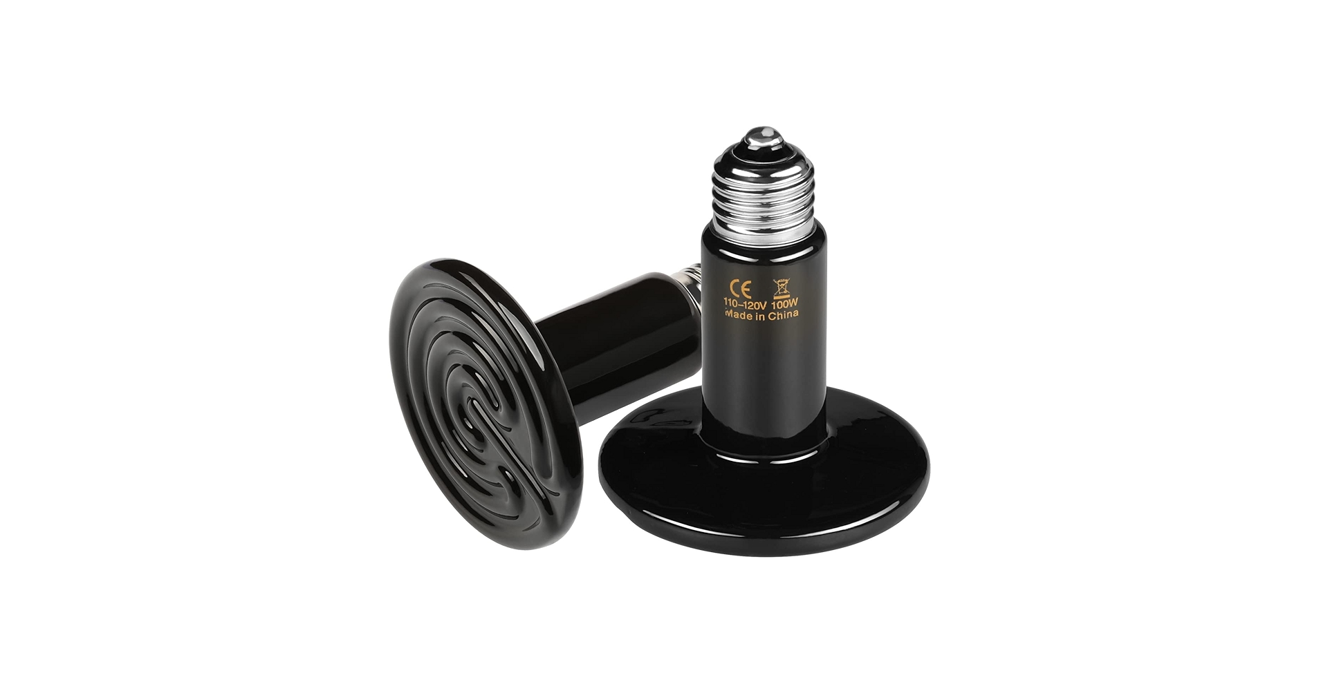 Bonlux 100W Reptile Heat Lamp, Ceramic Emitter, No Light