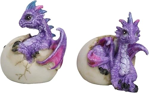 Miniatura 6 de Ebros Gift Fantasy Flying Beasts Juego de 4 crías de dragón de bebé Spyro púrpura que salen de huevos Figuras decorativas Calabozos y Dragones