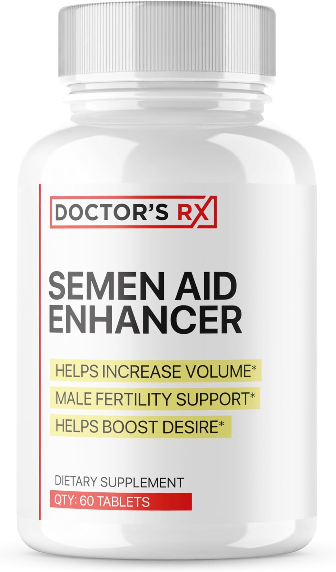 Doctor's RX | Semen Volume Booster Supplement for Men | Boost Drive, Maximize Volume, Output and Load | Clinically Tested Formula w/ 9 Ingredients | 3rd Party Tested + USA Made - 60 Capsules
