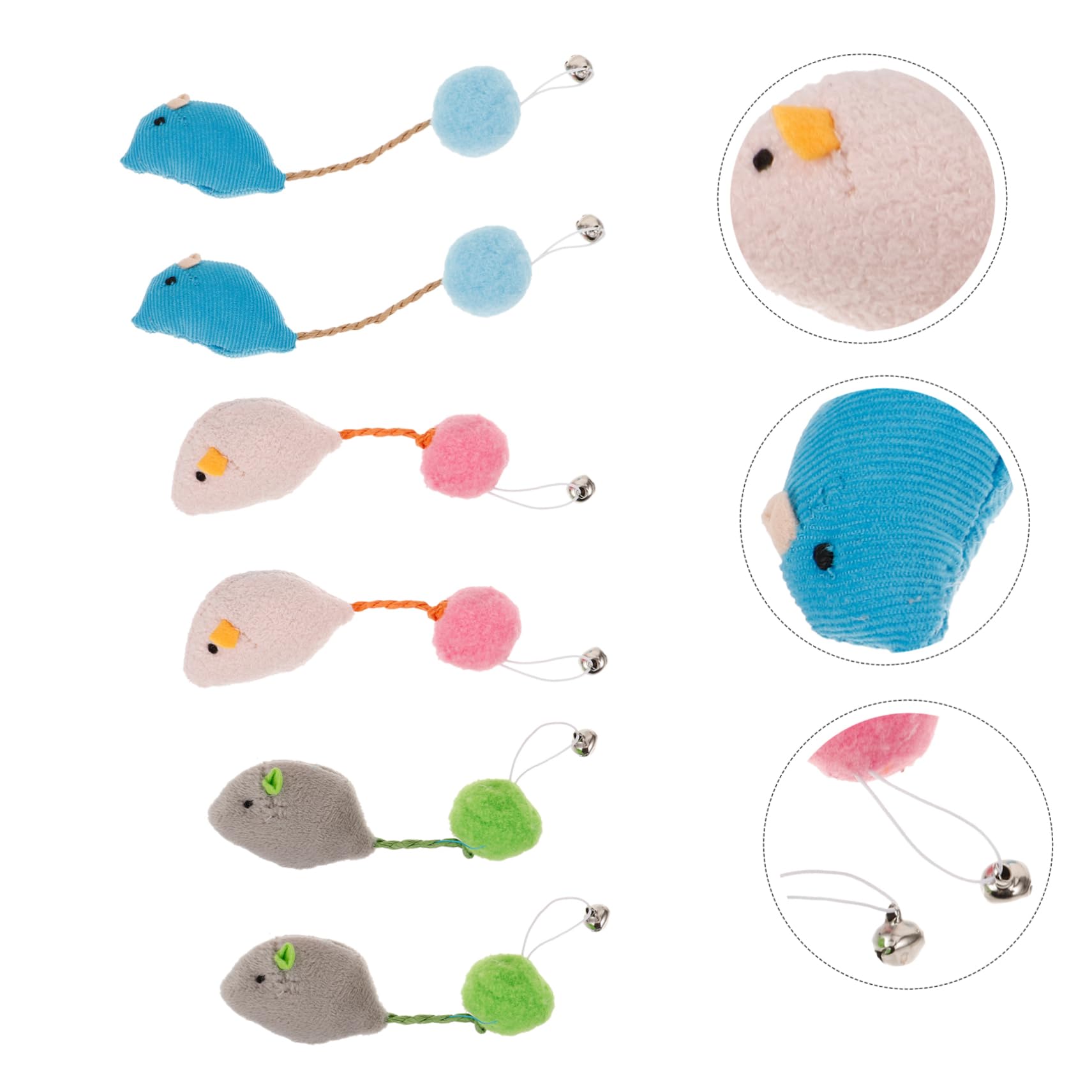 TOYANDONA 6pièces Jouets Souris pour Chats Accessoires Interactifs Colorés pour Amusement Et Entraînement des Sens Stimule Instinct De Chasse des Félins
