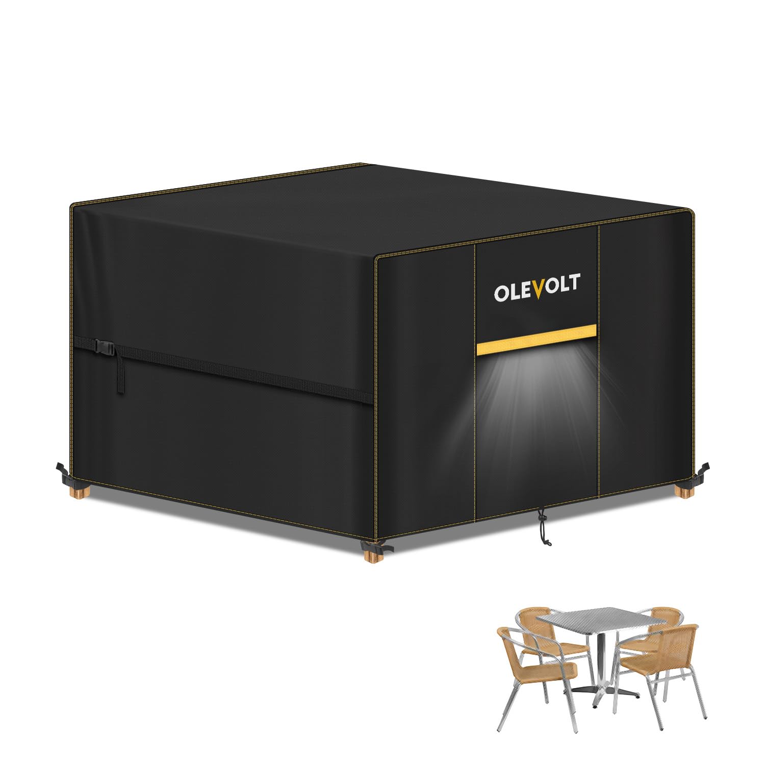 OLEVOLT Garden Table Covers Waterproof Rattan Garden Furniture Covers