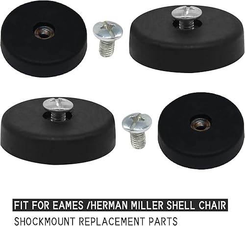 Miniatura 3 de 4 soportes de choque de goma negra, soportes de choque se adaptan a Eames Herman Miller Shell Chair Shock Mount piezas de repuesto