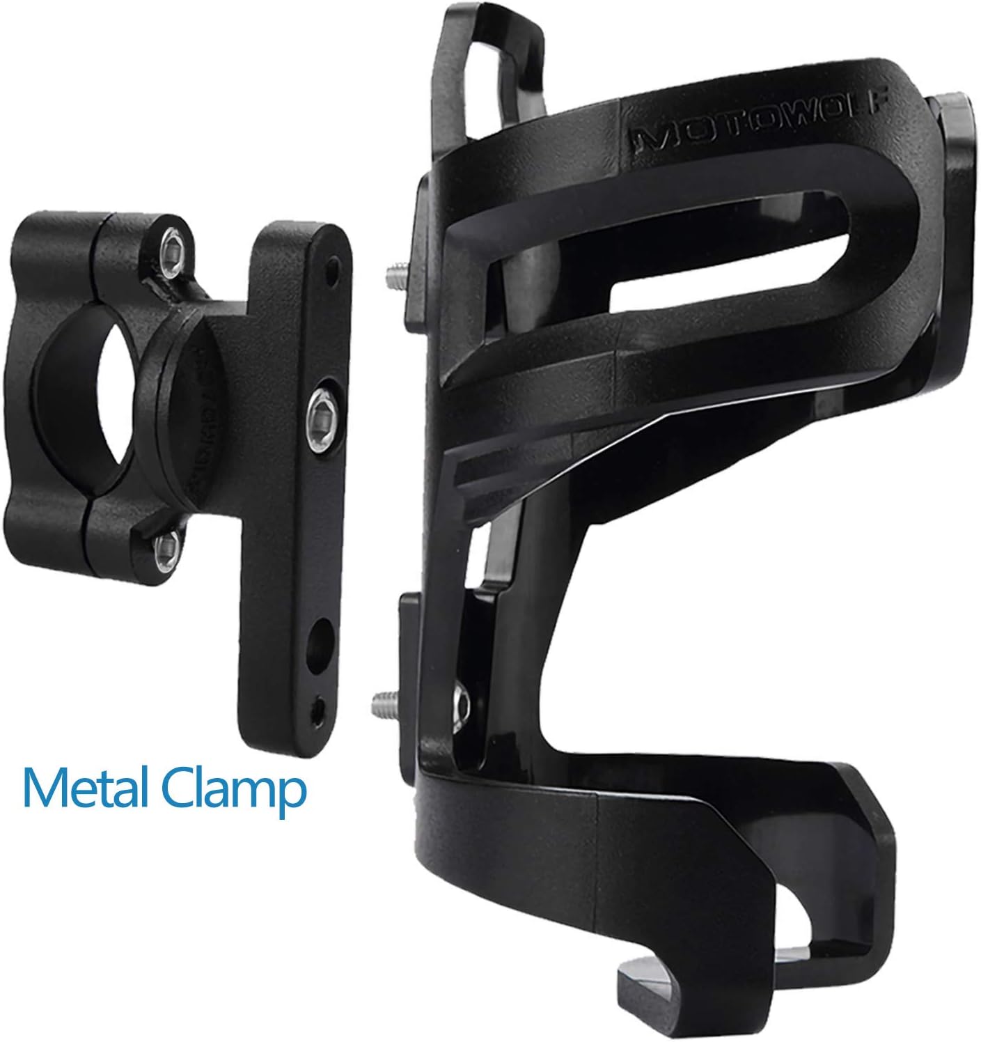 HANGHANG Motorcycle Cup Holder Handlebar Drink Holder with 360° Metal Mounting Clamp Bike Water Bottle Holder Cages Universal Cup Holder for Motorcycle Bicycle, 1 PCS