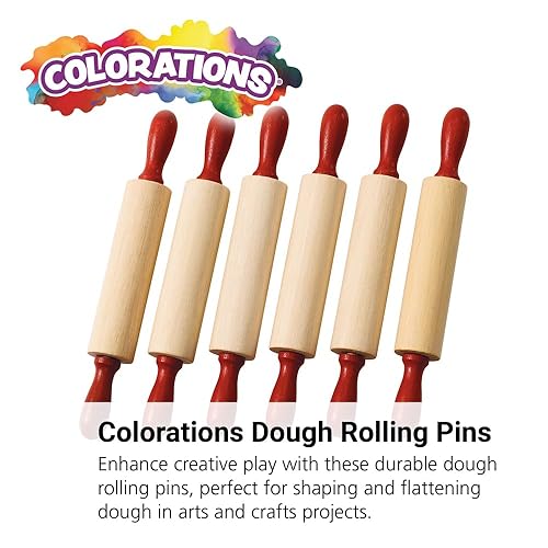 Miniatura 2 de Colorations Rodillos de madera natural, juego de 6, para niños, artes y manualidades, 7 pulgadas x 1 pulgada (profundidad), paquete de clase,