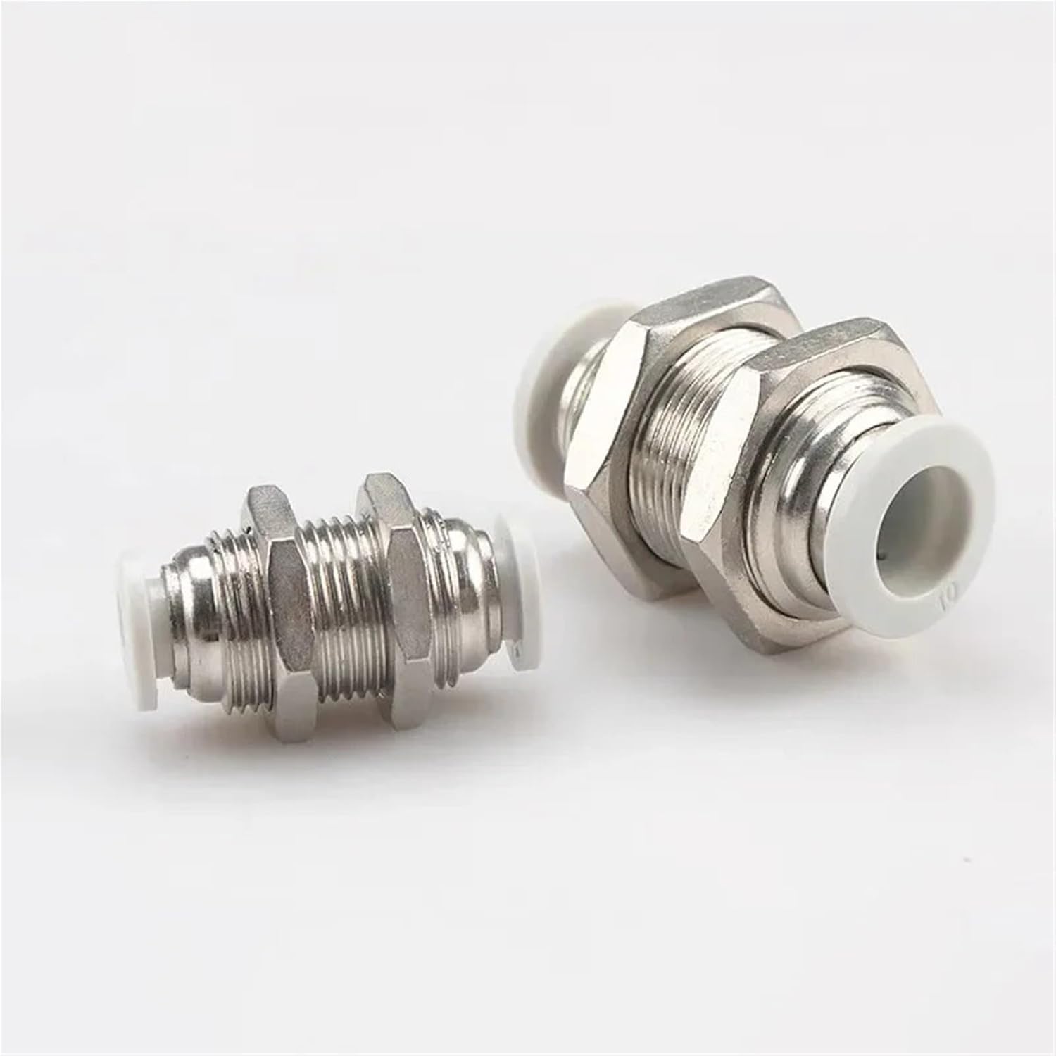 Pneumatic PM Bulkhead Fittings Air Hose Connector 4/6/8/10/12mm Plastic Push In Pipe Connection Quick Coupling 1Pcs(PM-8)