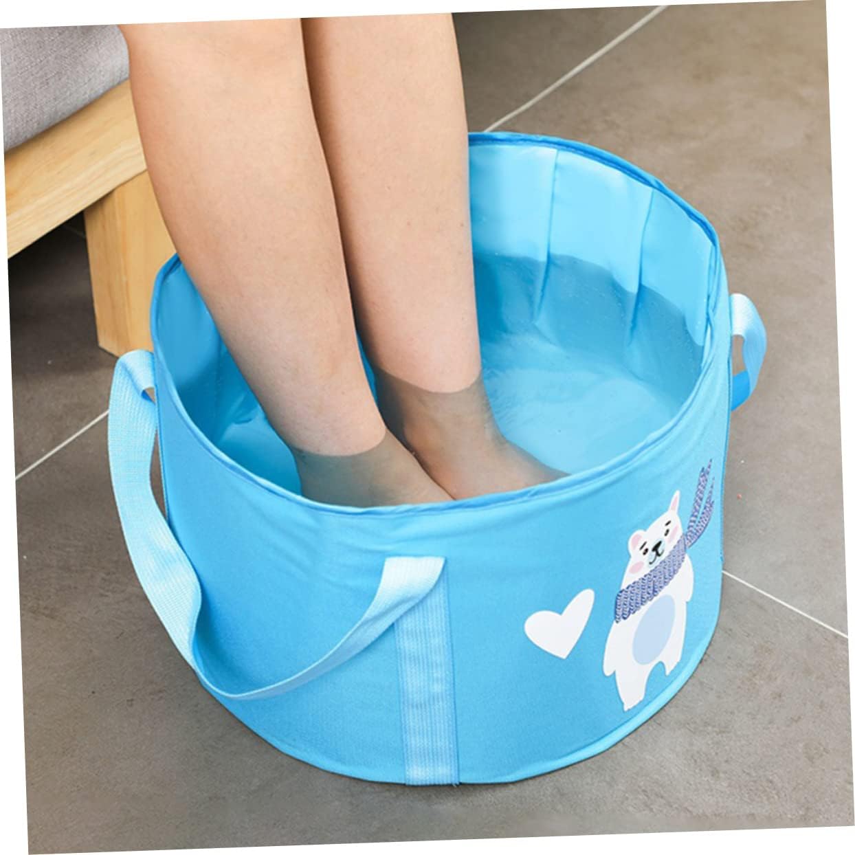 Totority Portable Folding Water Bucket Collapsible Camping Foot Soaking Tub for Outdoor Use Space-Saving Design for Travel Fishing and Emergency Situations