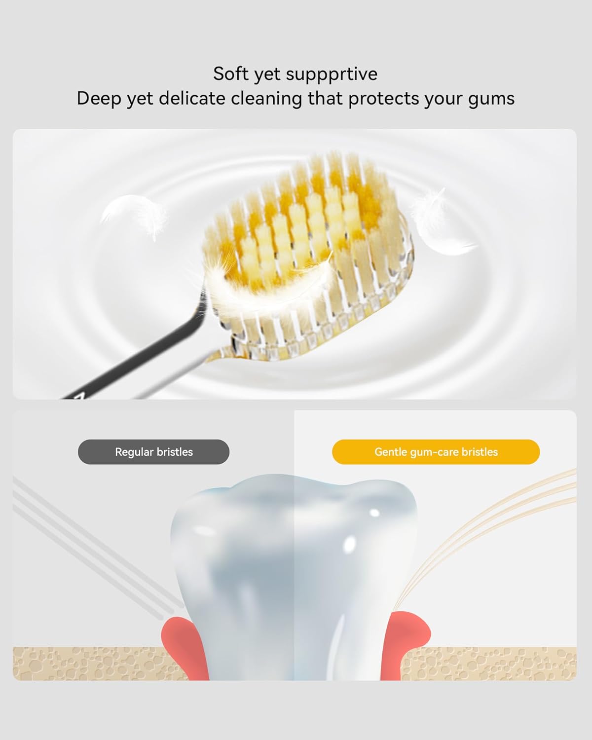 ZDEER Pro Ultra Soft Bristle Toothbrush for Sensitive Gums,Upgraded Full Metal Body,6 Replaceable Wide Soft Gum Heads,More Durable & Premium Texture,Ultra-Gentle Cleaning,Eco-Friendly Reusable Design