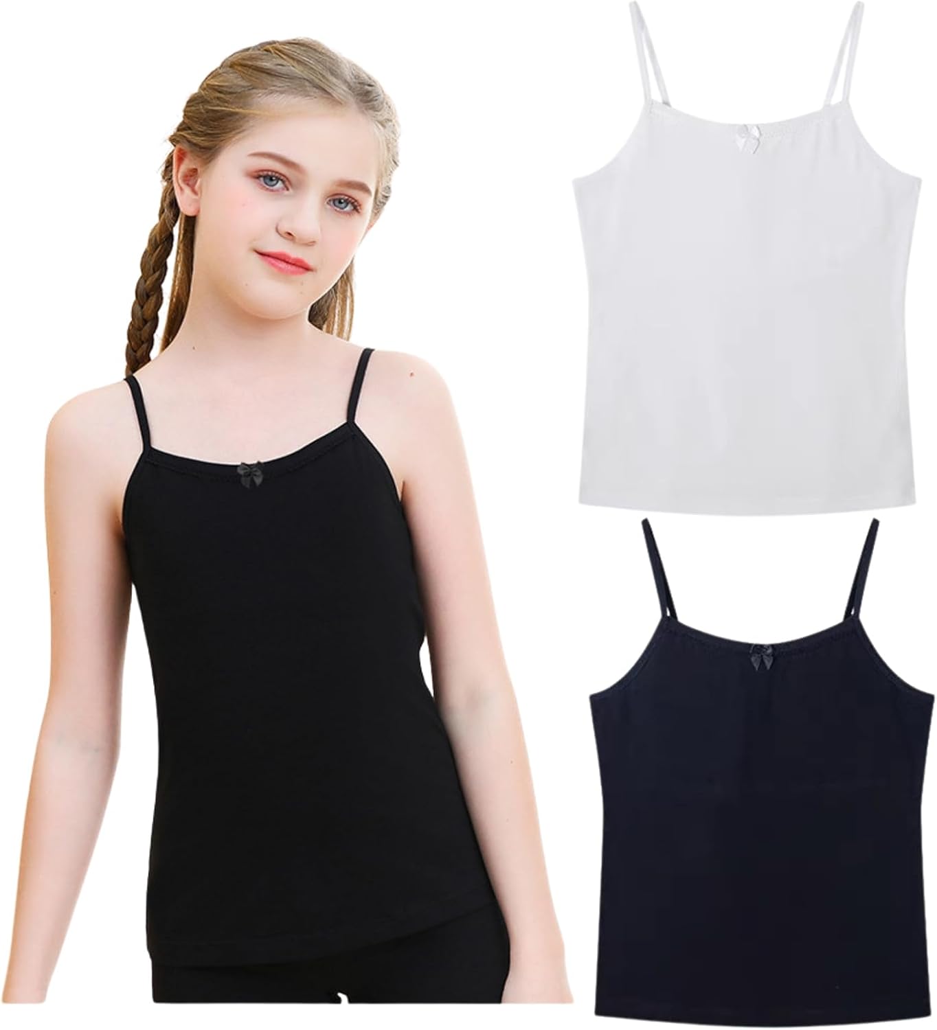 Girls Camisole with Liner Padded Undershirts Training Bra 7-14 Years