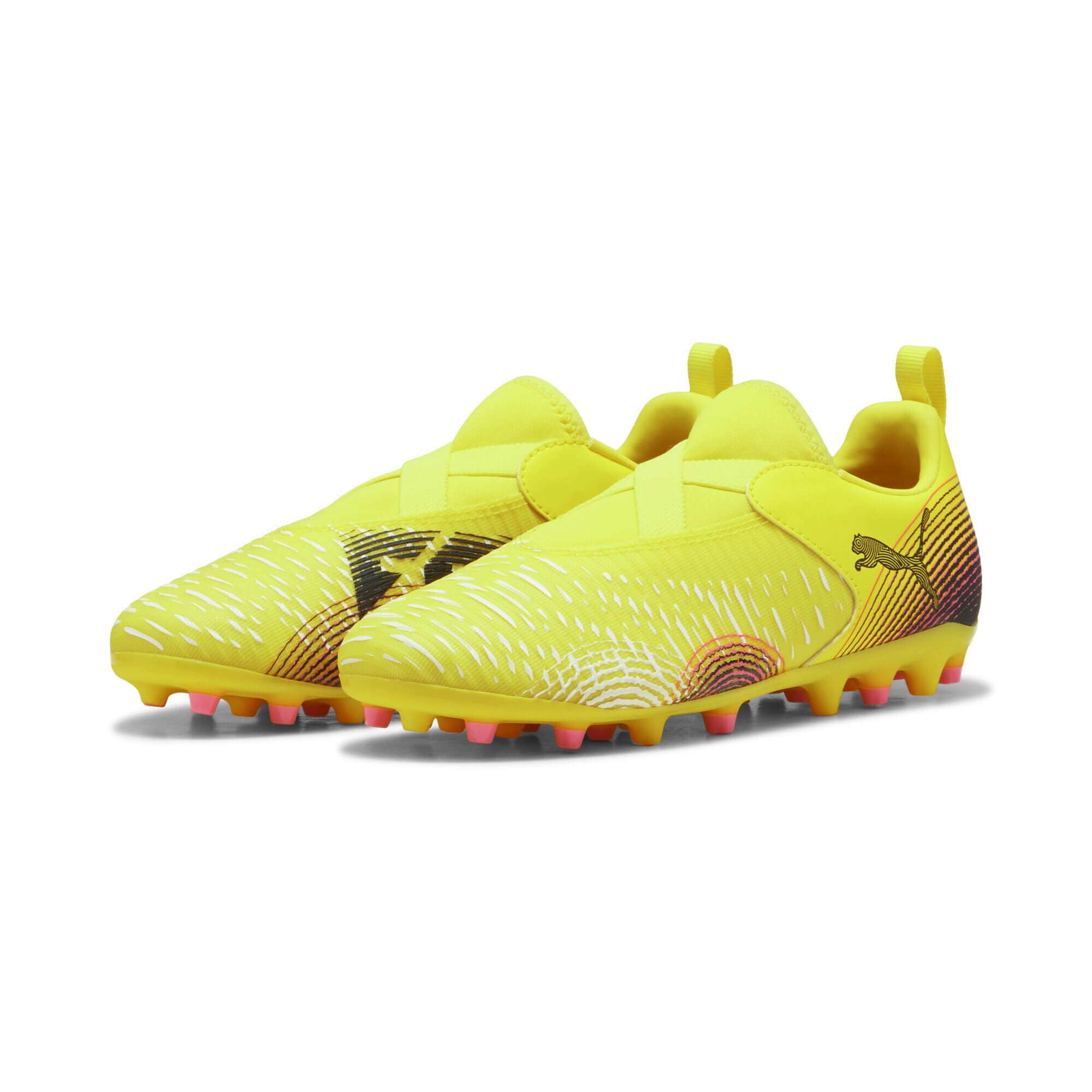 PUMA Jugendliche Future 8 Match MG Fußballschuhe ohne Schnürung 35.5, Yellow Alert Black Sun Struck Pink