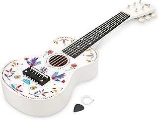 Children’s White Wooden Guitar by Marmelada Musica - Mini Guitar for Kids, Toddler Instrument Ages 3-5, Acoustic Instrument for Kids, Beginner Guitars for Kid Ideal Toy Guitars for Kid Ages 5-9, White