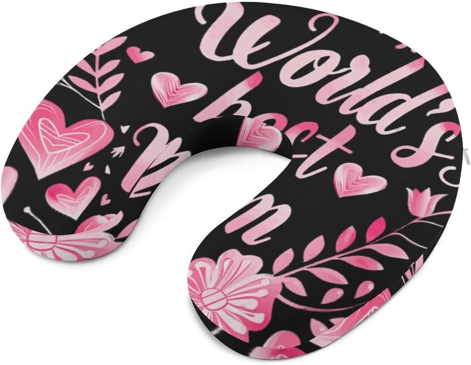 World's Best Mom Funny Travel Pillow U Shaped Memory Foam Neck Pillows Portable for Flight Car Home Office