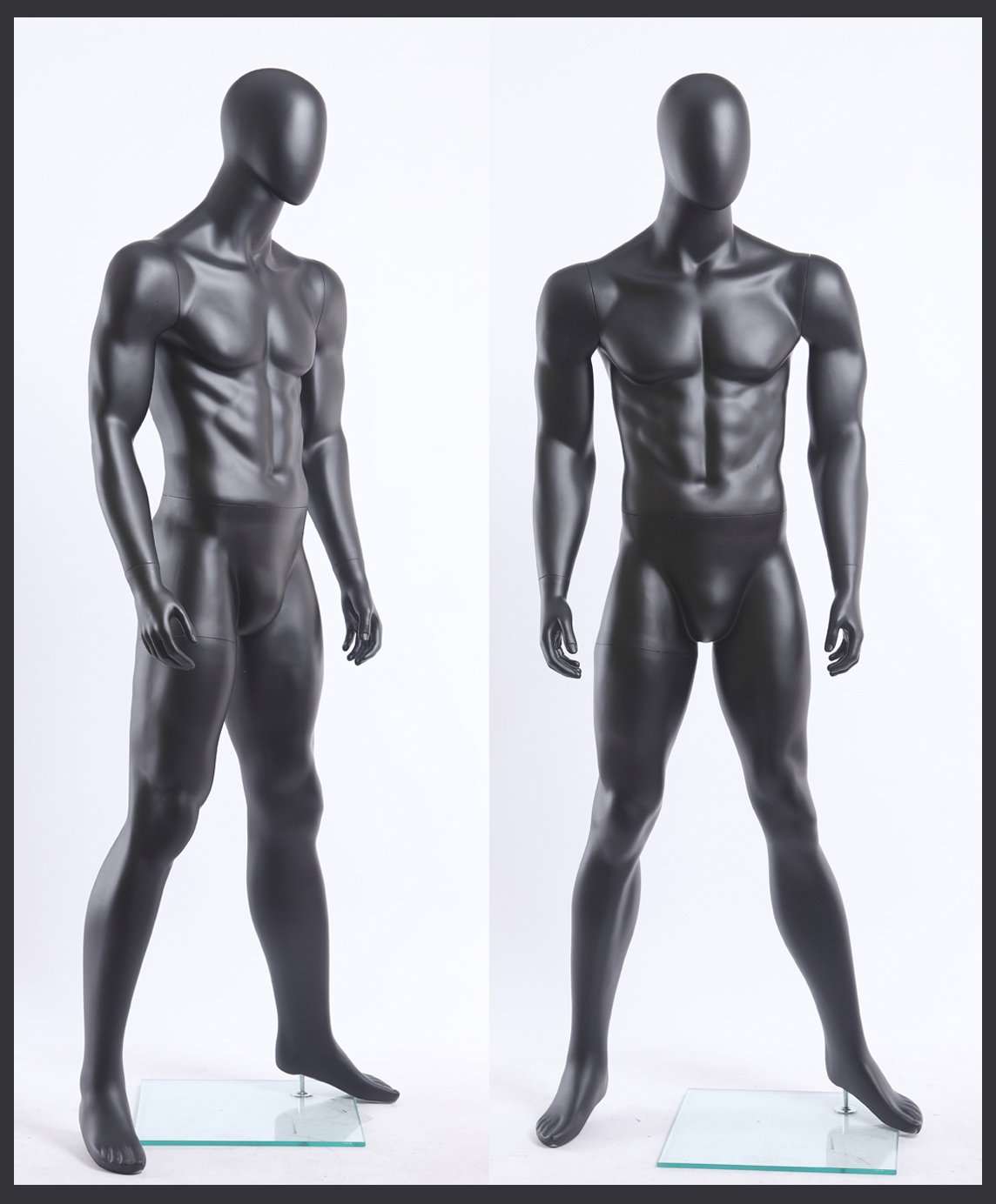 Euroton NEU MA-120-8 abstrakte schwarz lackierte männliche Schaufensterpuppe in Matt Male Mannequin